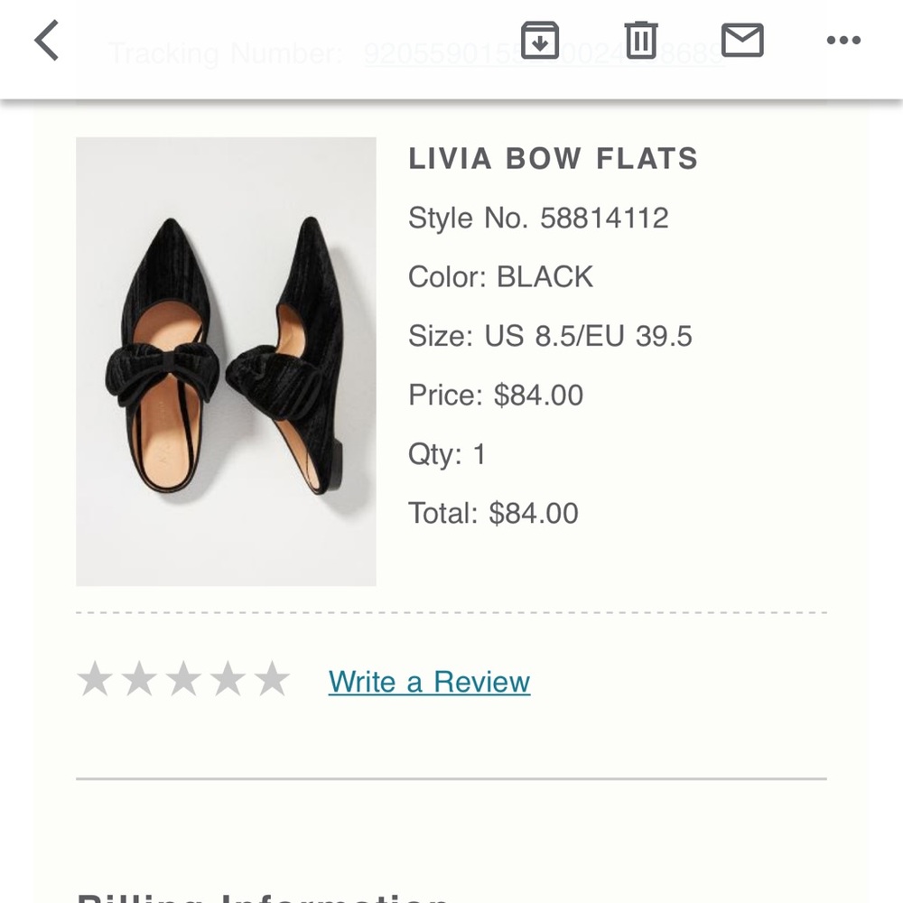 Anthropologie Livia Bow Flats Black